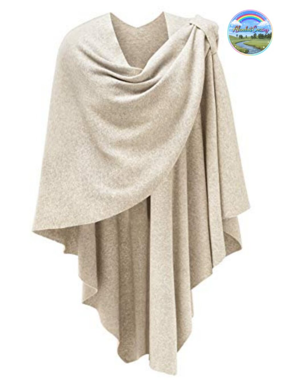 Womens Soft Knit Cross Front Poncho Shawl Wrap Wedding Formal Elegant Gift